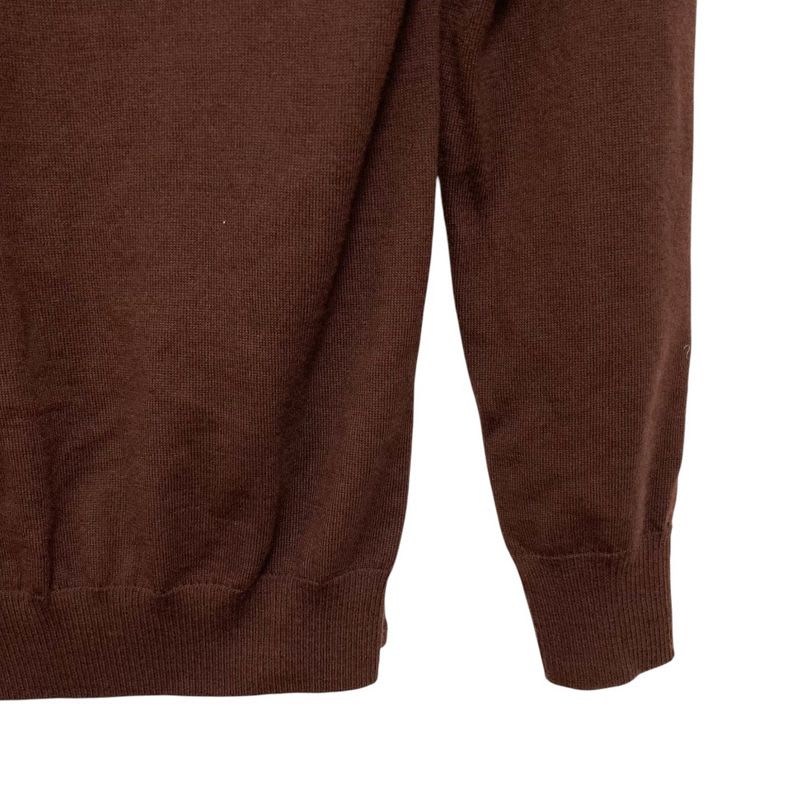 Hermes Twill Reine Medor Button Cardigan Size 38 Brown Ladies