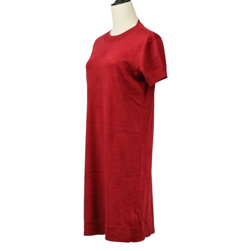 Hermes H Lift Silk Cotton Knit Dress Size 40 Red Ladies