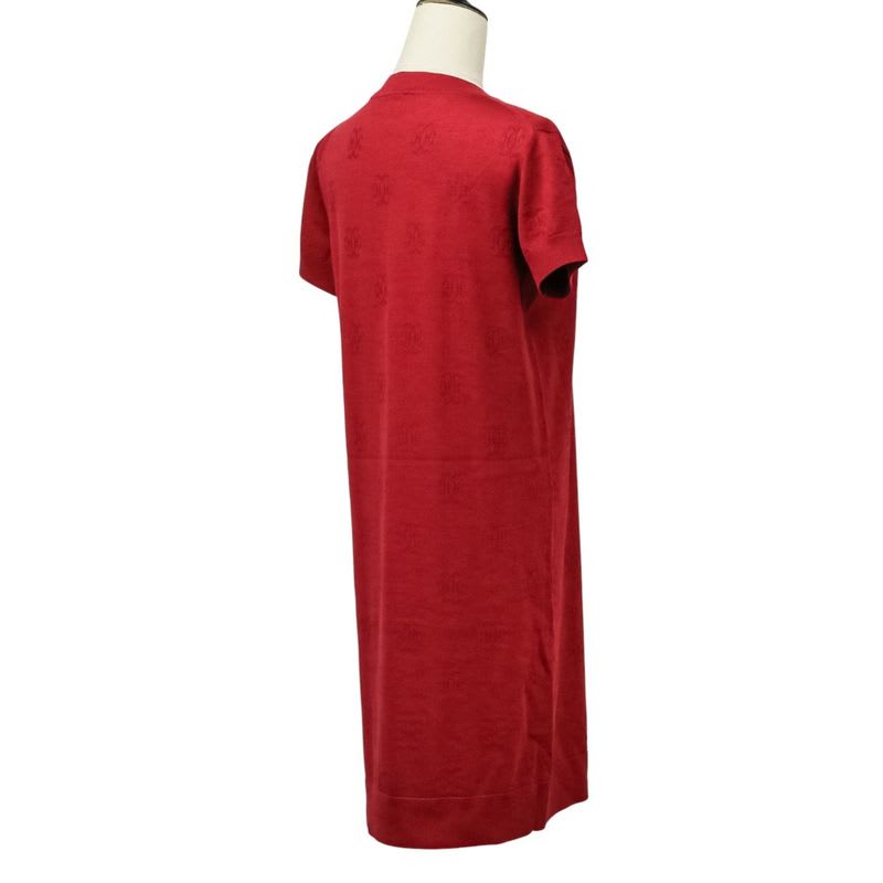 Hermes H Lift Silk Cotton Knit Dress Size 40 Red Ladies