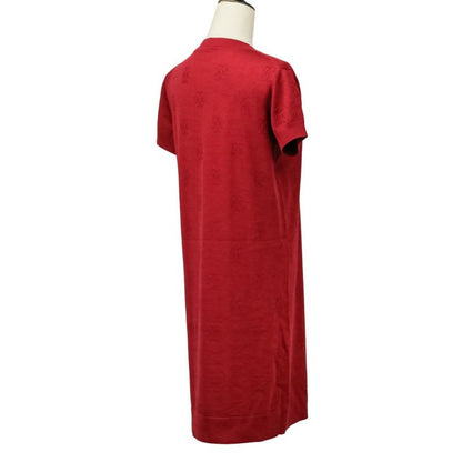 Hermes H Lift Silk Cotton Knit Dress Size 40 Red Ladies