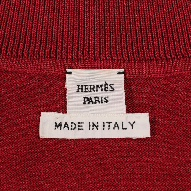 Hermes H Lift Silk Cotton Knit Dress Size 40 Red Ladies