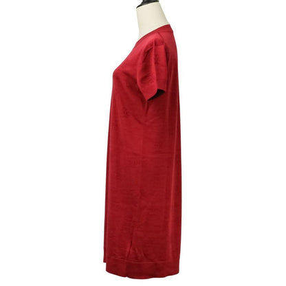 Hermes H Lift Silk Cotton Knit Dress Size 40 Red Ladies