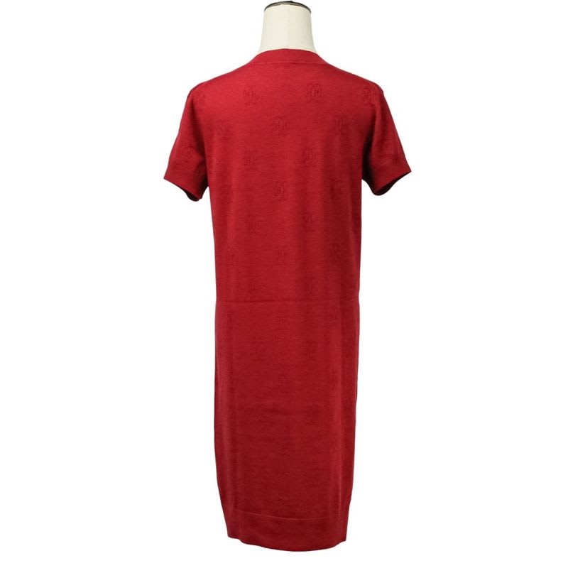 Hermes H Lift Silk Cotton Knit Dress Size 40 Red Ladies