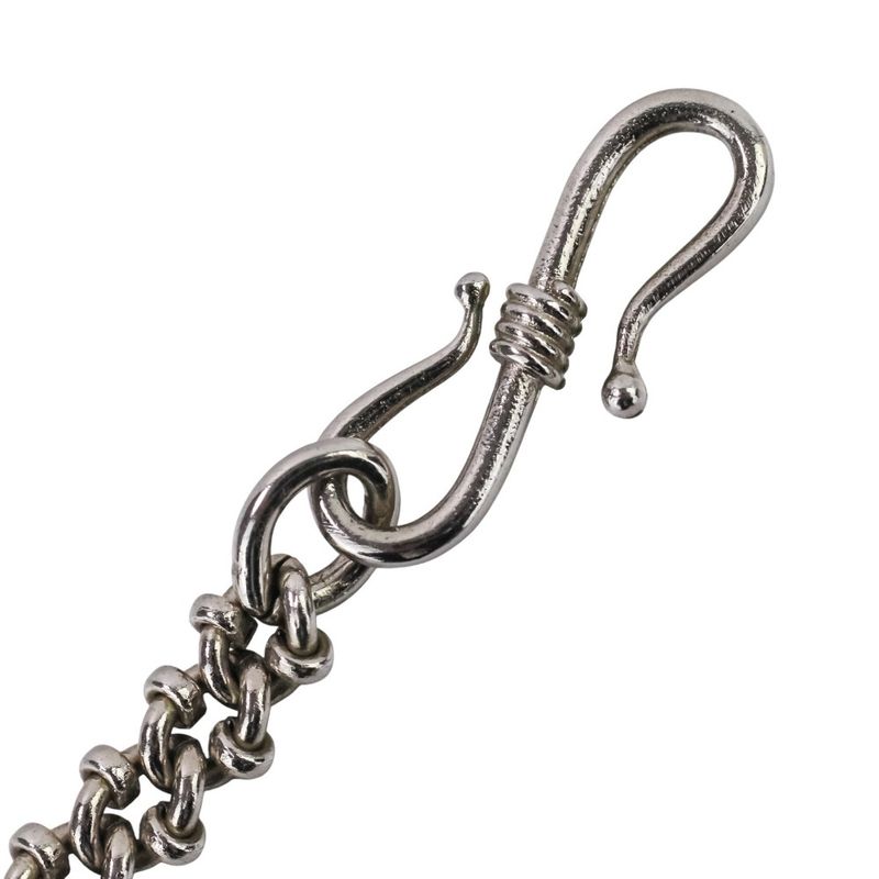 98C Chanel Camellia Coco Mark Necklace White Color Stone X Silver Color