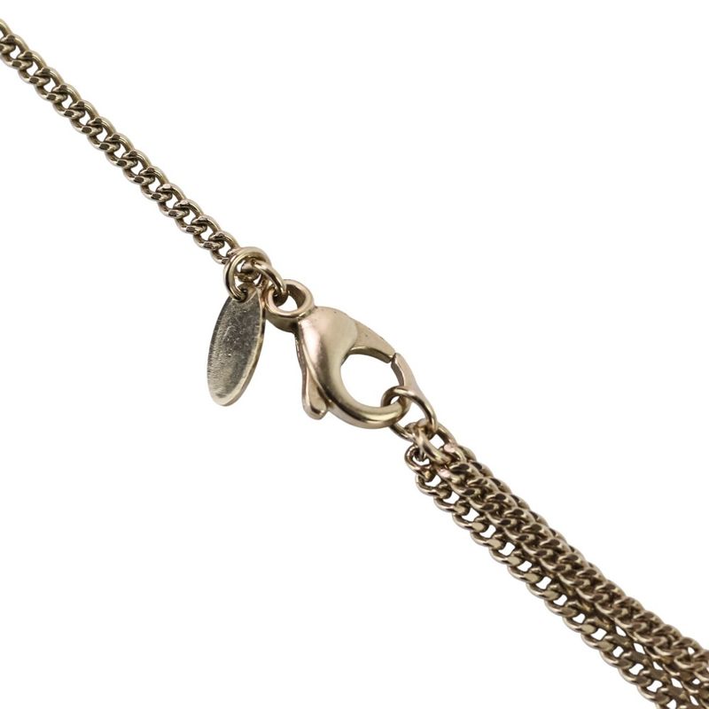 P Chanel 2WAY Reversible Coco Mark Pearl Decoration Necklace Gold Color Ladies