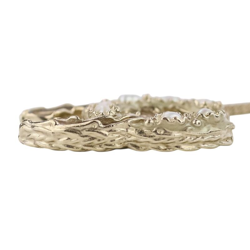 P Chanel 2WAY Reversible Coco Mark Pearl Decoration Necklace Gold Color Ladies