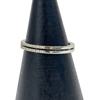 Gucci 750 Infinity Half Diamond Ring No 9 White Gold Ladies