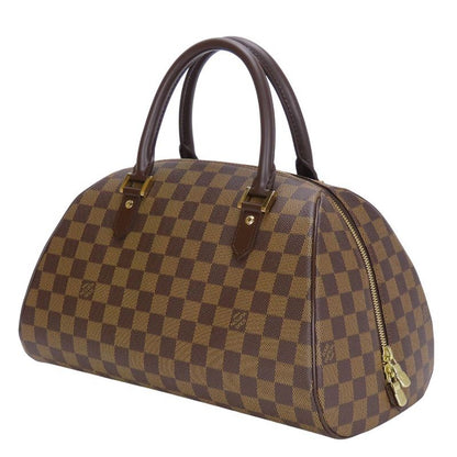 Louis Vuitton Handbag Rivera MM Damier Ebene Brown Gold Hardware Ladies