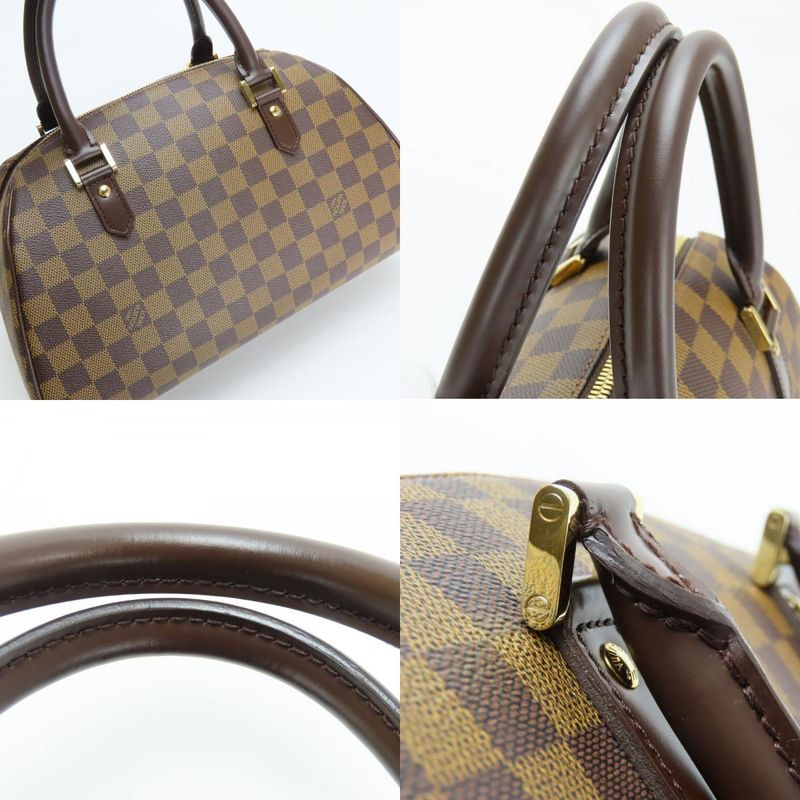 Louis Vuitton Handbag Rivera MM Damier Ebene Brown Gold Hardware Ladies