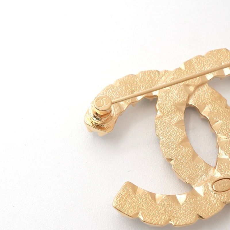 Chanel Brooch Corsage Gold Coco Mark Pearl Rhinestone