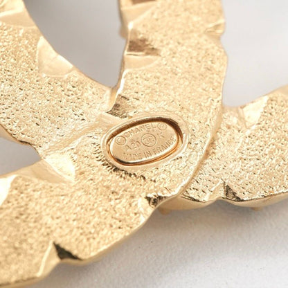 Chanel Brooch Corsage Gold Coco Mark Pearl Rhinestone