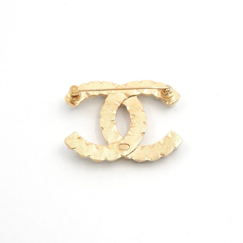 Chanel Brooch Corsage Gold Coco Mark Pearl Rhinestone