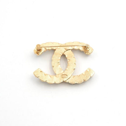 Chanel Brooch Corsage Gold Coco Mark Pearl Rhinestone