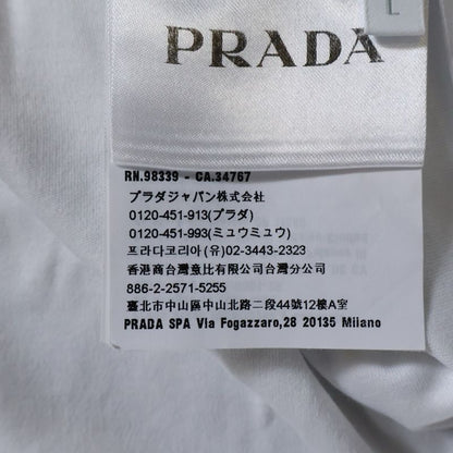 Prada 23SS Triangle Logo Plate Crew Neck Short Sleeve T-shirt Cut And Sewn