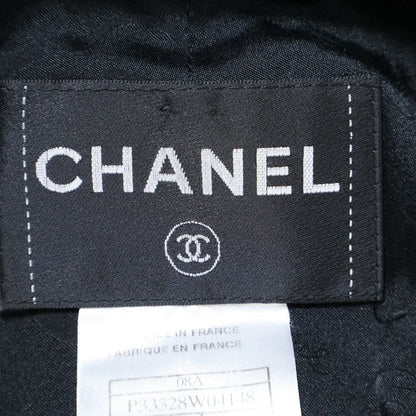 Chanel 08AW Alpaca Blend Wool Cut Replacement Silk Zip Up Collarless Jacket