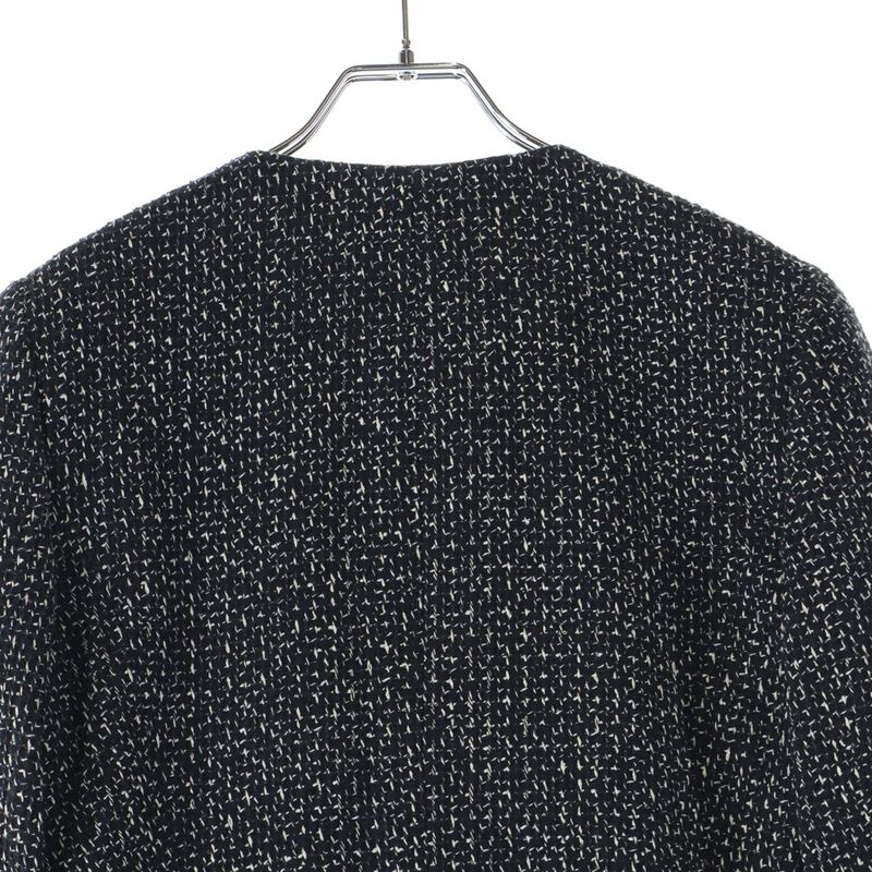 Chanel 08AW Alpaca Blend Wool Cut Replacement Silk Zip Up Collarless Jacket