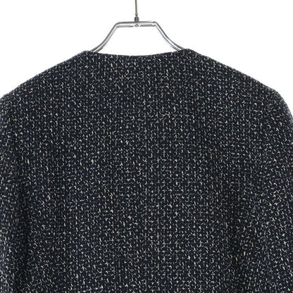 Chanel 08AW Alpaca Blend Wool Cut Replacement Silk Zip Up Collarless Jacket
