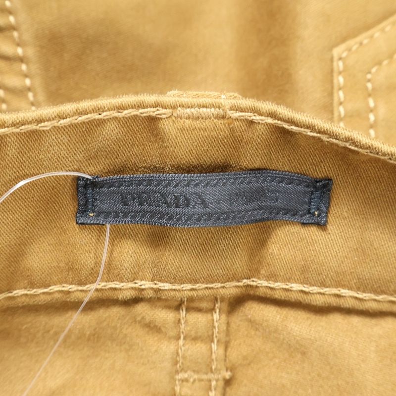 Prada 24AW Moleskin Pants Light Brown Moleskin Double Knee Button Fly Painter