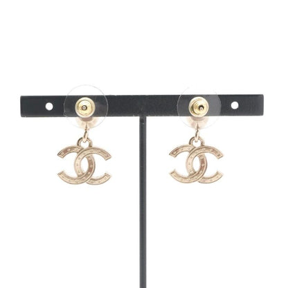 Chanel Earrings Earring Gold Coco Mark Rhinestone