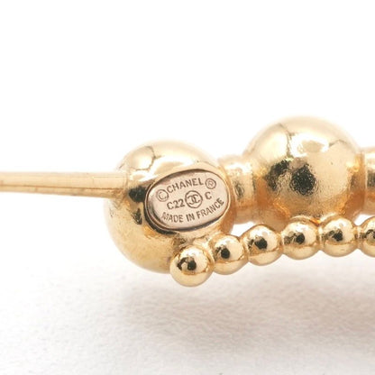 Chanel Earrings Earring Gold Hoop Coco Mark Rhinestone Chain