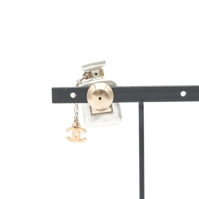 Chanel Brooch Corsage Gold White Coco Mark Perfume Bottle Rhinestone Pin Brooch