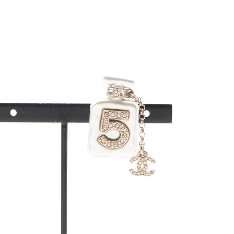 Chanel Brooch Corsage Gold White Coco Mark Perfume Bottle Rhinestone Pin Brooch
