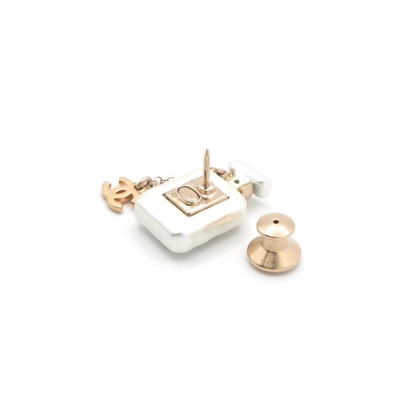 Chanel Brooch Corsage Gold White Coco Mark Perfume Bottle Rhinestone Pin Brooch