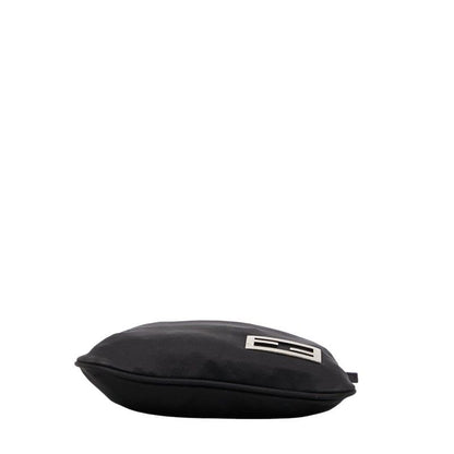 Fendi Mamma Bucket Logo Black Jersey Leather Women's