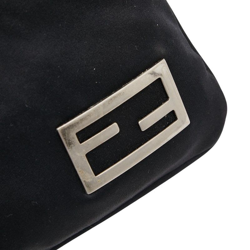 Fendi Mamma Bucket Logo Black Jersey Leather Women's