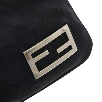 Fendi Mamma Bucket Logo Black Jersey Leather Women's