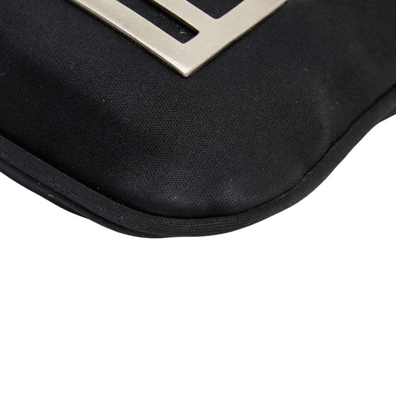 Fendi Mamma Bucket Logo Black Jersey Leather Women's