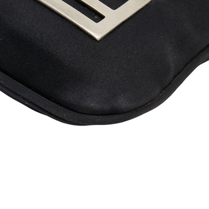 Fendi Mamma Bucket Logo Black Jersey Leather Women's