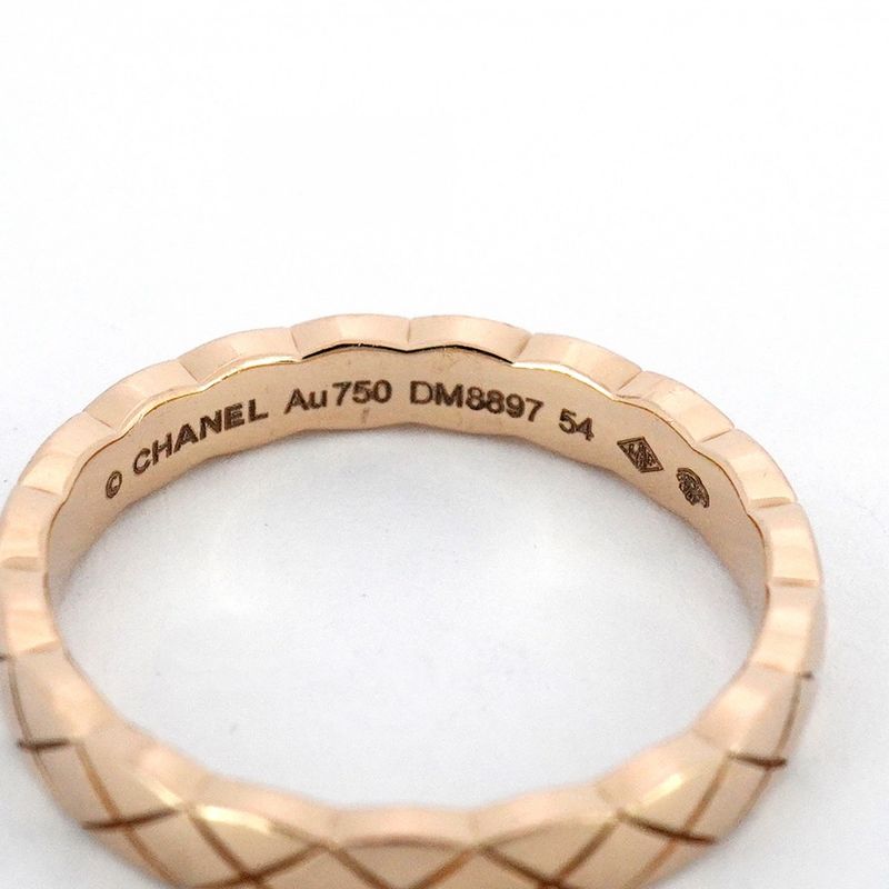 Chanel Ring Coco Crush Beige Gold 18K Pink Gold Pink Gold #54 Ladies