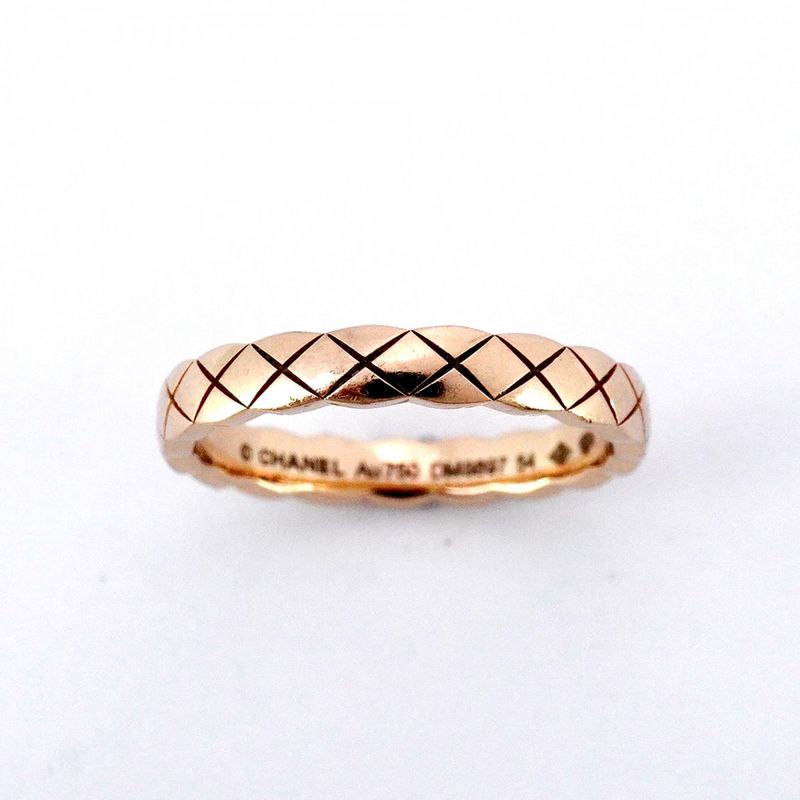 Chanel Ring Coco Crush Beige Gold 18K Pink Gold Pink Gold #54 Ladies