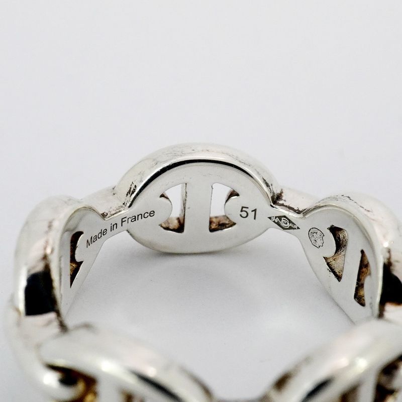 Hermes Ring Chaine D'ancre Silver 925 #51 Ladies