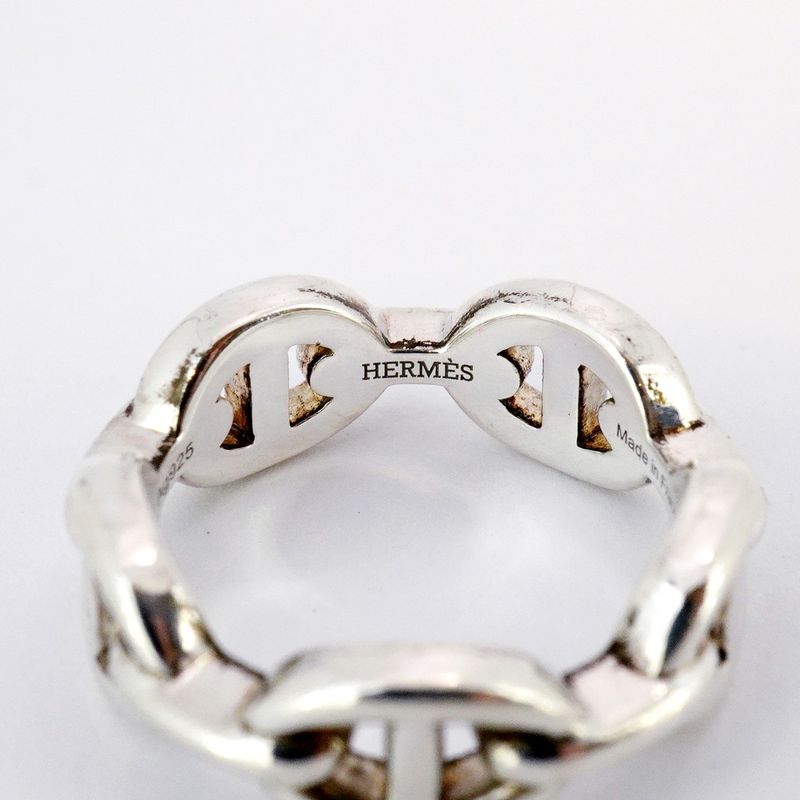 Hermes Ring Chaine D'ancre Silver 925 #51 Ladies