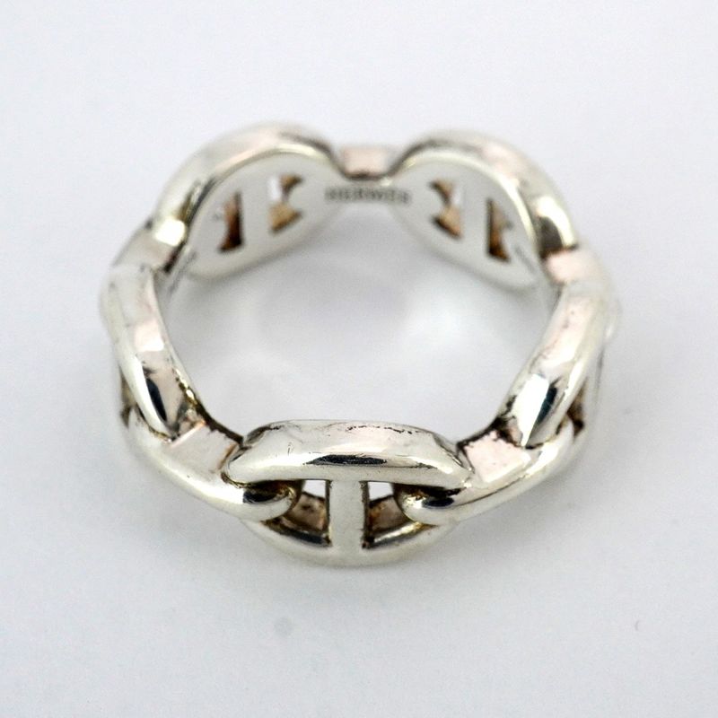 Hermes Ring Chaine D'ancre Silver 925 #51 Ladies