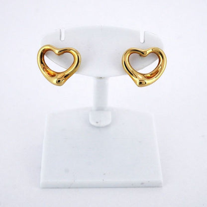 Tiffany & Co Earrings Open Heart 18K Yellow Gold Yellow Gold Women's
