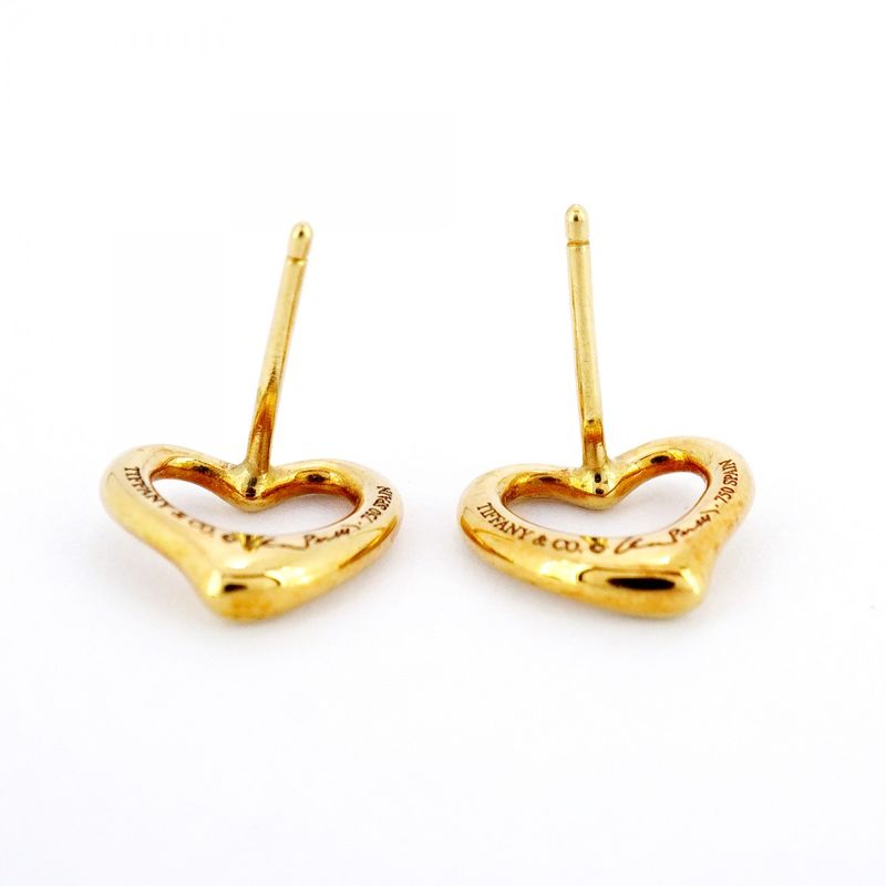 Tiffany & Co Earrings Open Heart 18K Yellow Gold Yellow Gold Women's