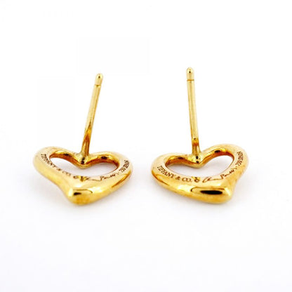 Tiffany & Co Earrings Open Heart 18K Yellow Gold Yellow Gold Women's
