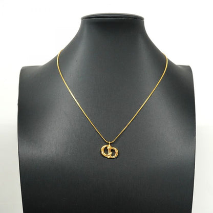 Christian Dior Necklace CD Logo GP Plated Gold Ladies