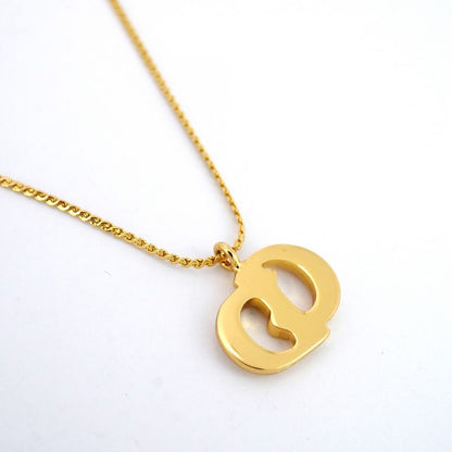 Christian Dior Necklace CD Logo GP Plated Gold Ladies