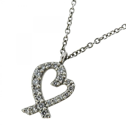 Tiffany & Co Necklace Loving Heart 18K White Gold White Gold Diamond Ladies