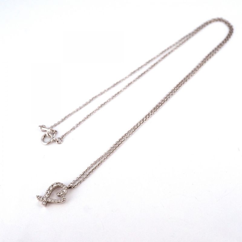 Tiffany & Co Necklace Loving Heart 18K White Gold White Gold Diamond Ladies