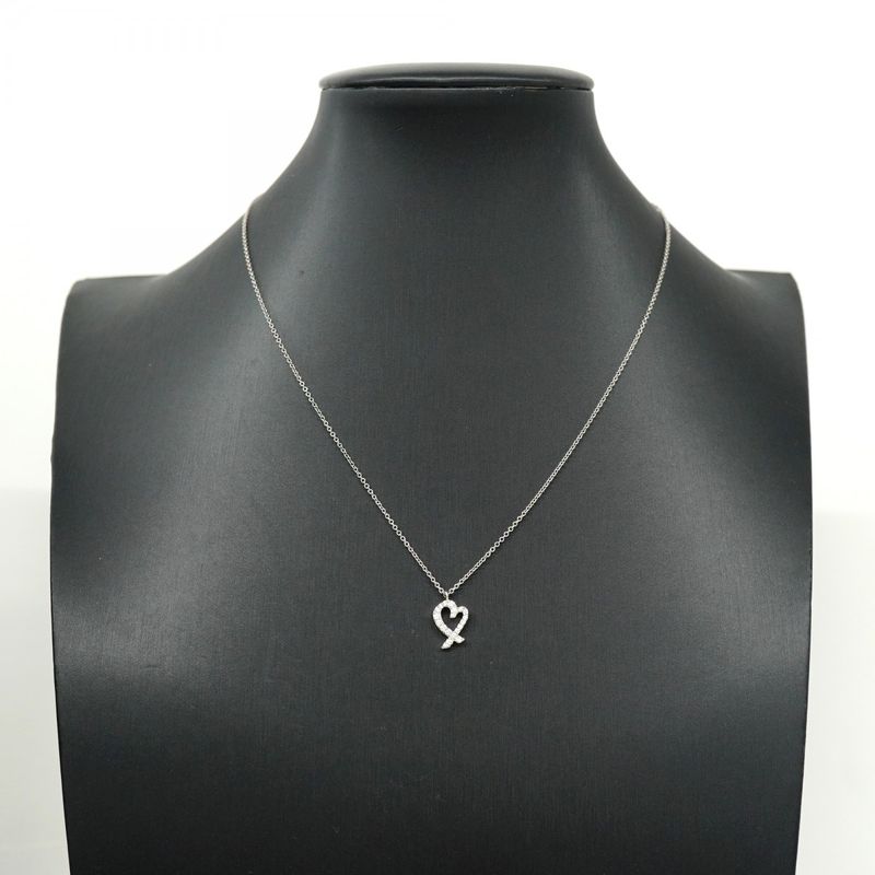 Tiffany & Co Necklace Loving Heart 18K White Gold White Gold Diamond Ladies