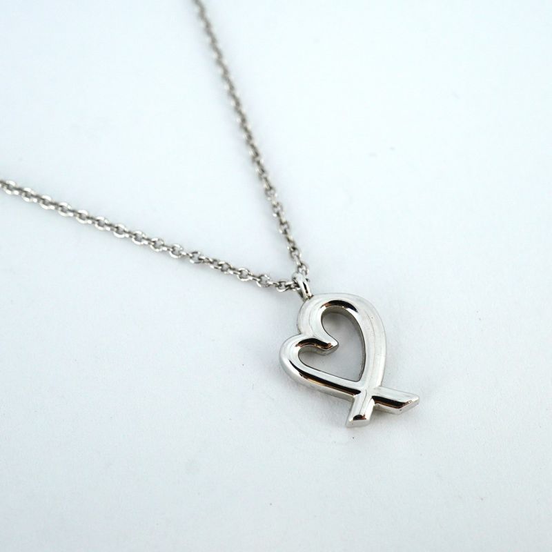 Tiffany & Co Necklace Loving Heart 18K White Gold White Gold Diamond Ladies