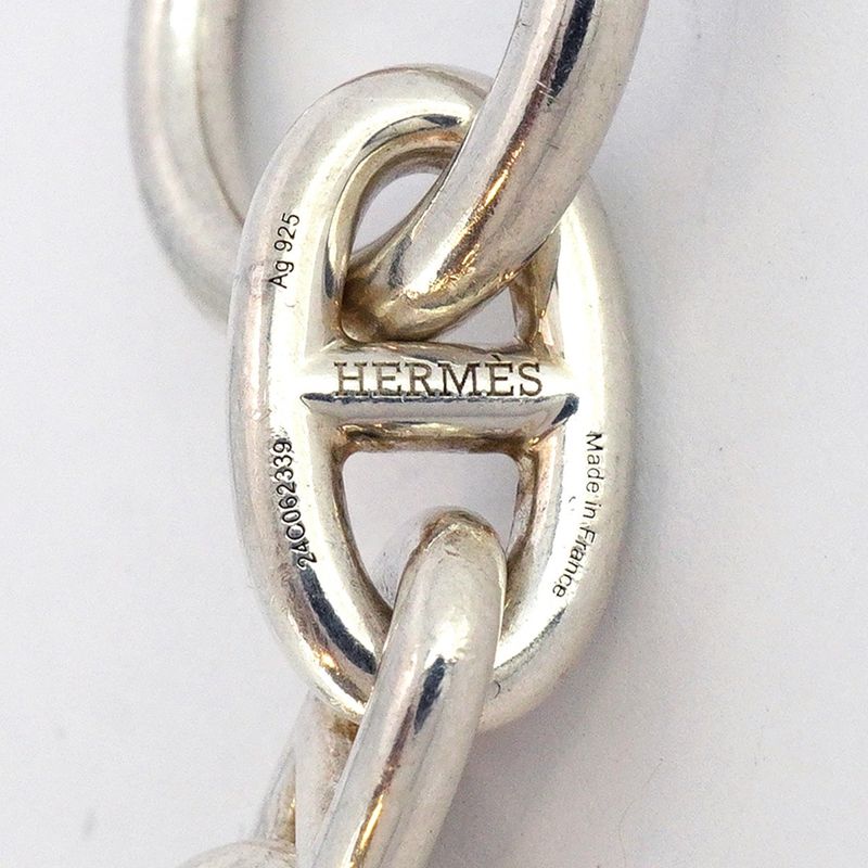 Hermes Bracelet Chaine D'ancre MM 17 Frames Silver 925 Men's Women's Unisex