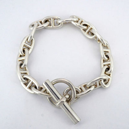 Hermes Bracelet Chaine D'ancre MM 17 Frames Silver 925 Men's Women's Unisex