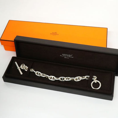 Hermes Bracelet Chaine D'ancre MM 17 Frames Silver 925 Men's Women's Unisex