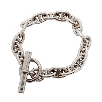 Hermes Bracelet Chaine D'ancre MM 17 Frames Silver 925 Men's Women's Unisex